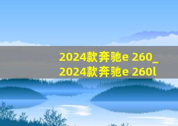 2024款奔驰e 260_2024款奔驰e 260l